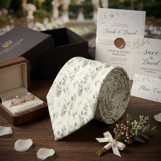 Gravata Sage Green Eucalyptus Wedding (Criador carregado)
