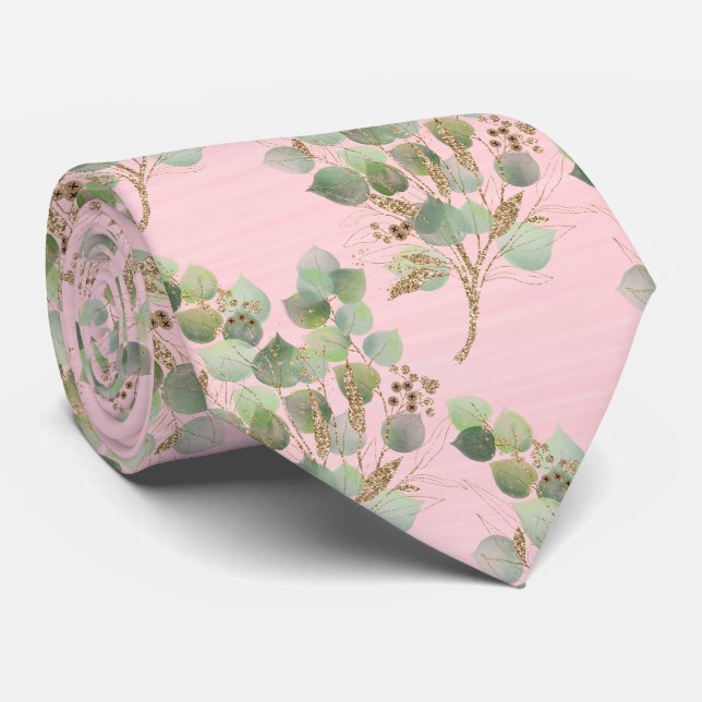 GRAVATA SAGE GREEN PASTEL PINK BOTÂNICO MENTIE TIE (Rolled)