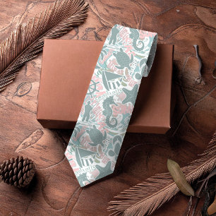 Gravata Sage náutica de colagem de praia ID840