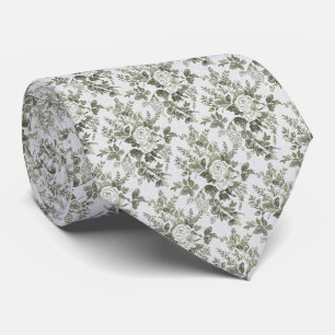 Gravata Sage Verde Toile Floral