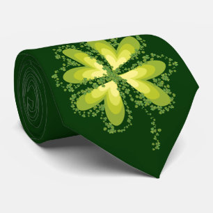 Gravata Saint Patrick's Day Lucky Clovers Shamrock irlandê