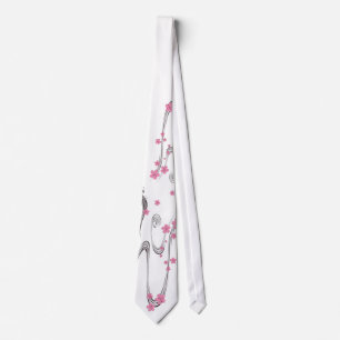 Gravata Sakura sobre o rio - laço do design do japonês