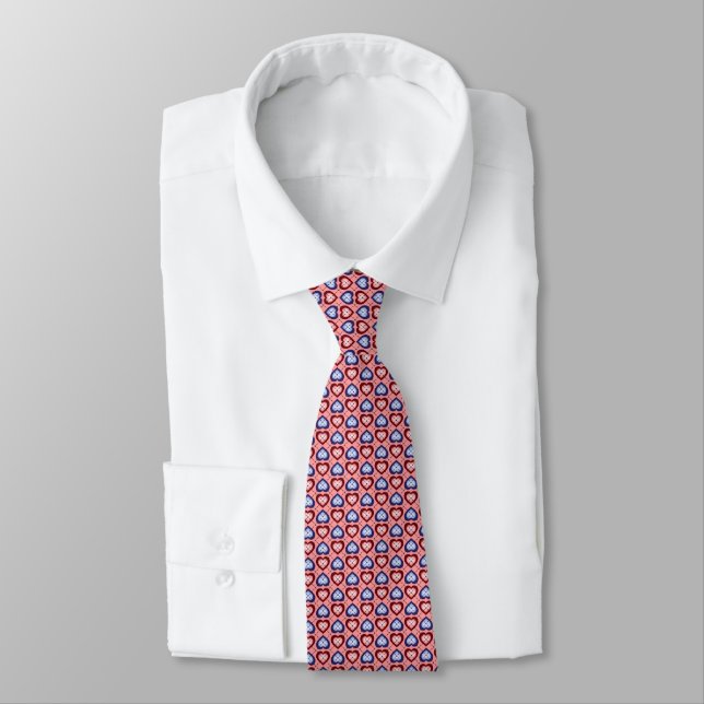 Gravata Salmão e Blue Hearts Argyle Tie (Amarrado)