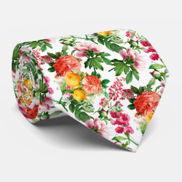 GRAVATA SANGUE FLORAL DE VINTAGEM BRILHANTE EM HOMENS BRAN