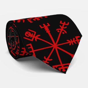 Gravata Sangue Vegvísir vermelho (compasso de Viking)