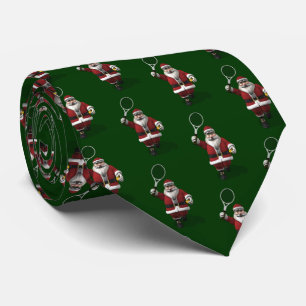 Gravata Santa Claus Jogando Tênis