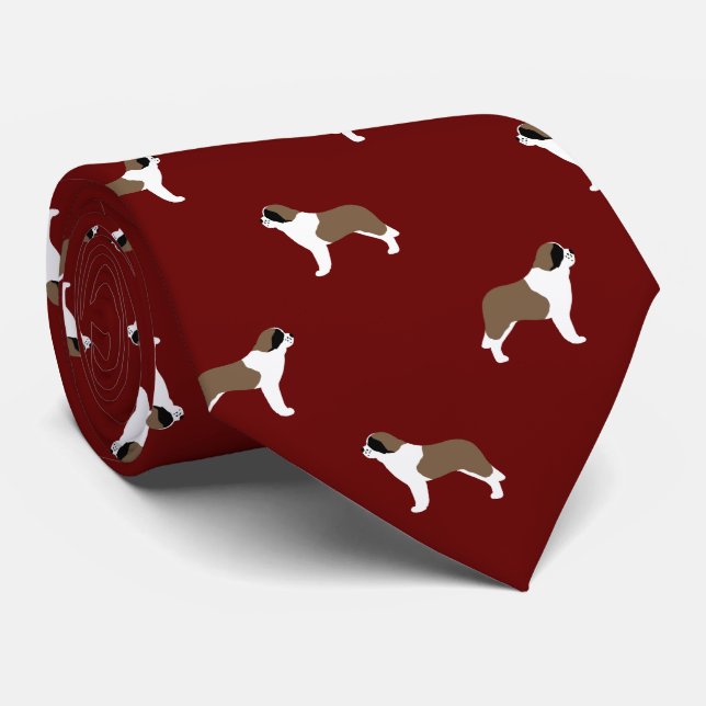 Gravata Santo Bernards Padrão Vermelho | Pão-Cão (Rolled)