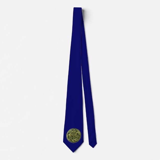 Gravata SANTO GEORGE MEDALLION Blue (Frente)