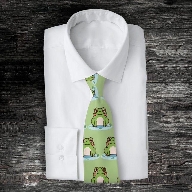 Gravata Sapo (Cute Frog Green Neck Tie)