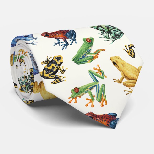 Gravata Sapos em branco natural (Rolled)