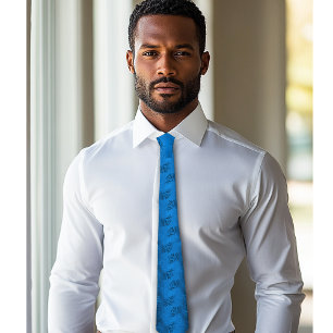 Gravata Satin de Jacquard Azul Elegante