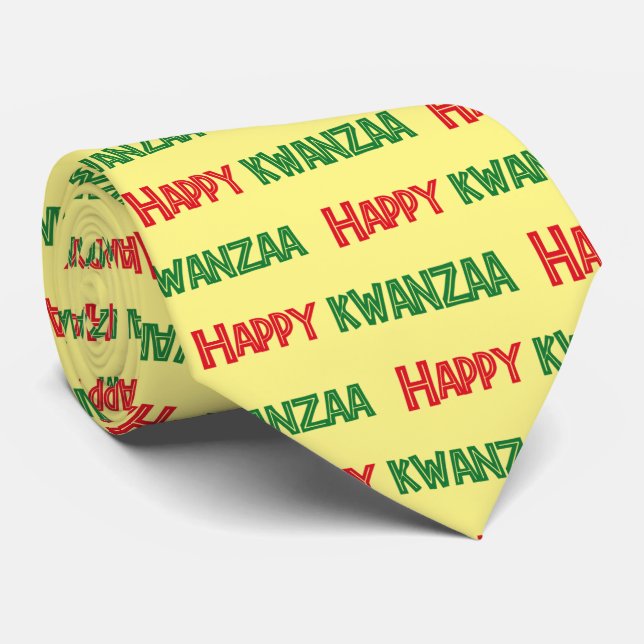 Gravata Saudações Felizes de Kwanzaa (Rolled)
