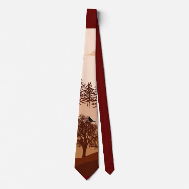 Gravata Savannah Nature Landscape Sunset Art Tie (Frente)