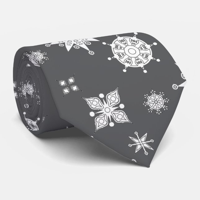 Gravata Schneeflocken Eiskristalle. Accessoires,  (Rolled)