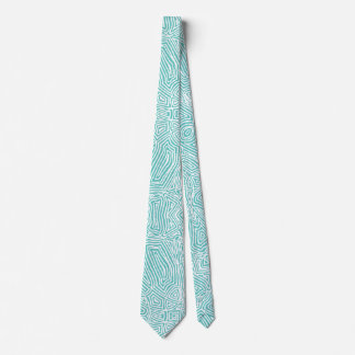 Gravata Scribbleprint Teal Neck