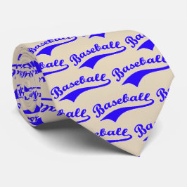 Gravata Script Baseball Em Azul