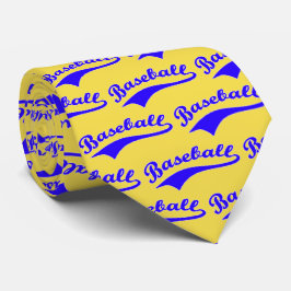 Gravata Script Baseball Em Azul