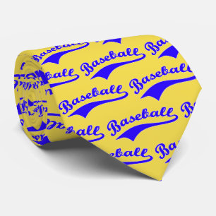 Gravata Script Baseball Em Azul