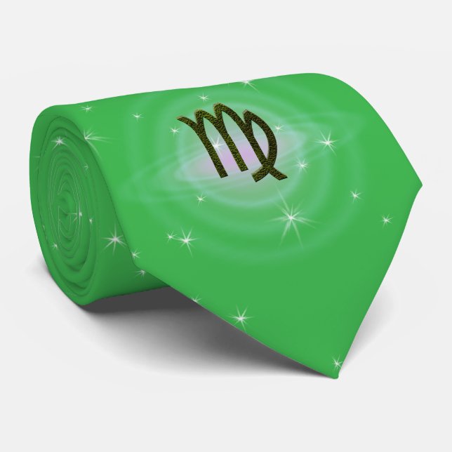 Gravata Selecionar Cor Virgo Zodiac - Sinal Astrológico (Rolled)