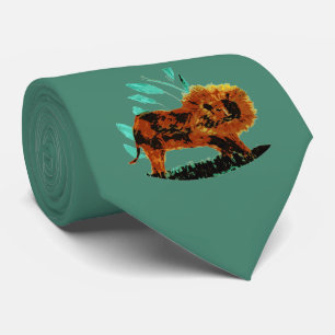 Gravata Selva Selva Grande Leão de Arte Gato