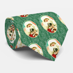 Gravata Senhora Vintage com Boston Terrier