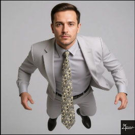 Gravata Sepia Abstract Pattern Dense Organic Shapes