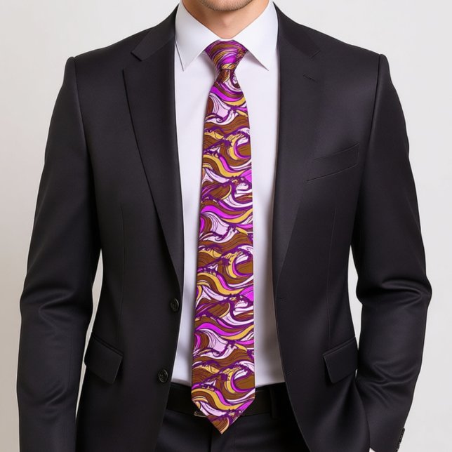 Gravata Sepia Abstract Pebble Bean Repeating Pattern (Criador carregado)