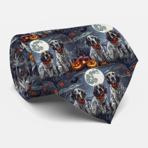 Gravata Setter Inglês de Halloween Assustador