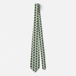 Gravata Shamrock Shape Plaid Dark Green Neck Tie
