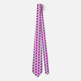 Gravata Shamrock Shape Plaid Pink Purple Neck Tie