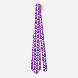 Gravata Shamrock Shape Plaid Purple Neck Tie