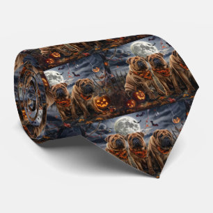 Gravata Shar Pei Halloween Assustador