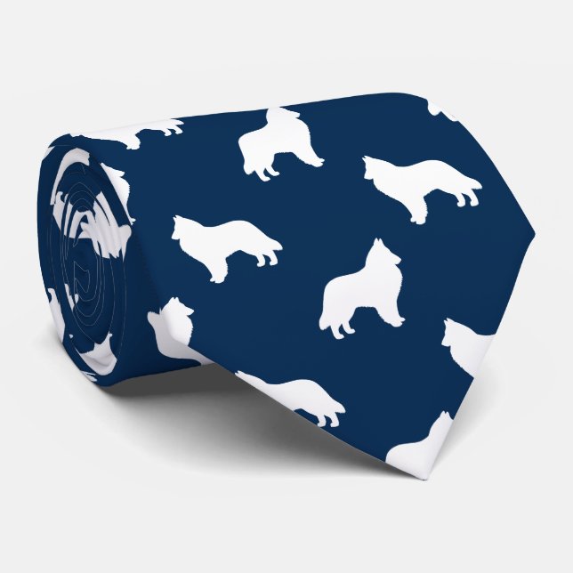 Gravata Sheepdog belga Silhouettes Pattern Dog Lover's (Rolled)