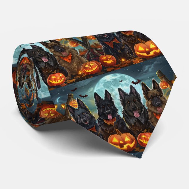 Gravata Shepherd Halloween Spooky belga (Rolled)