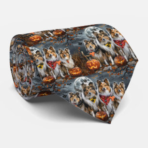Gravata Shetland Sheepdog Halloween Spooky