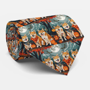 Gravata Shiba Inu Halloween Assustador