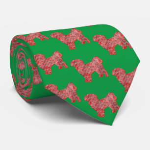 Gravata Shih Tzu Christmas Dog Silhouette Green Neck
