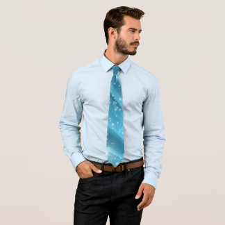 Gravata Shimmering Teal Nebula Effect Neck Tie