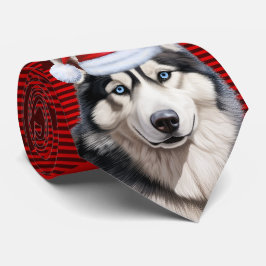 Gravata Siberian Husky Dog Red Buffalo Xadrez Natal