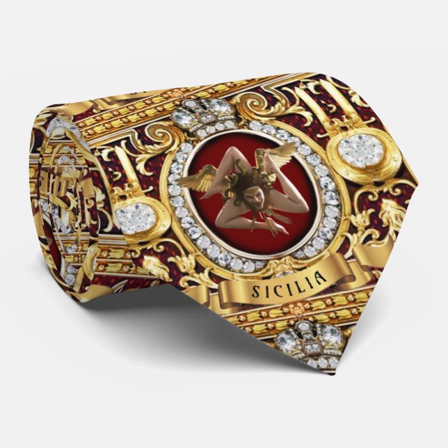 Gravata Sicília Barroca Medusa (Rolled)