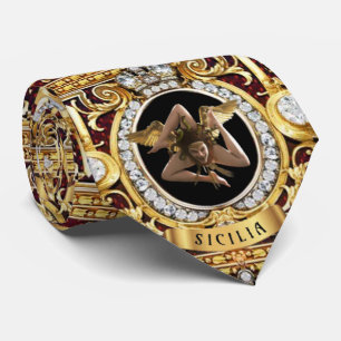 Gravata Sicilian Medusa Gems Trinacria