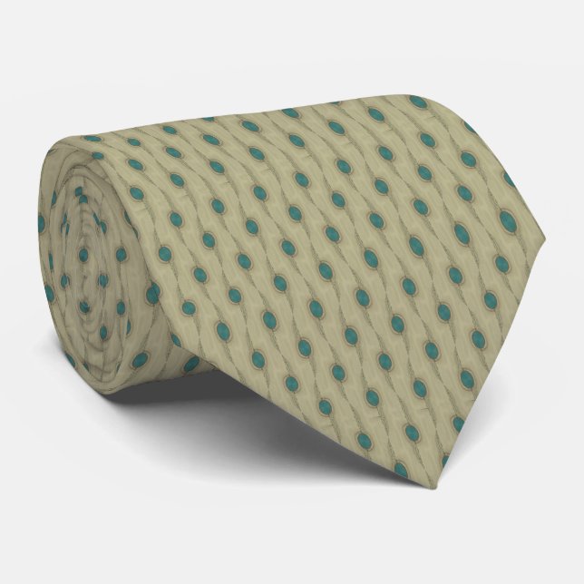 Gravata Signature Turquoise Macro Pontos Padrão Necktie (Rolled)