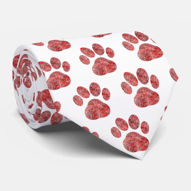 Gravata Silhueta de Pata de Animal Branco no Pescoço (Rolled)