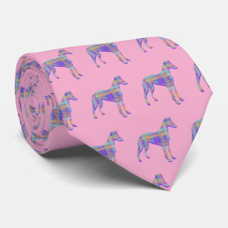 Gravata Silhueta de Whippet Italian Greyhound Pastel Pk
