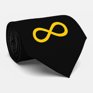 Gravata Símbolo de Infinito Preto e Dourado
