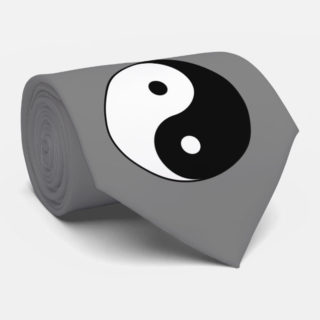 Gravata Símbolo Yin e Yang (Taoist Taijitu Chinês) (Rolled)