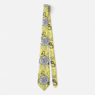 Gravata Símbolo Zodiac Leo.w L Amarelo BG