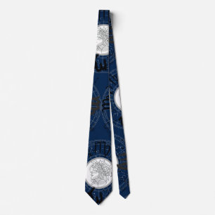 Gravata Símbolo Zodiac - Virgo.b D Azul BG