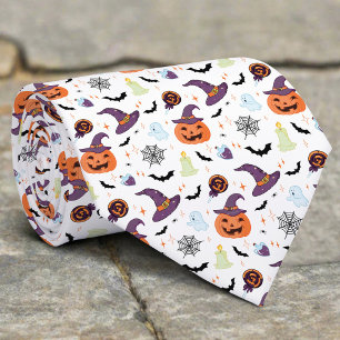 Gravata Símbolos de Halloween assustadores Ícones engraçad
