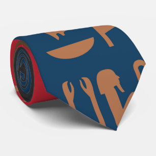 Gravata Símbolos Egípcios Composição Deco Arte #1